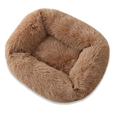Nuopets Fuzzy nest dog bed Square Long Plush Pet Bed