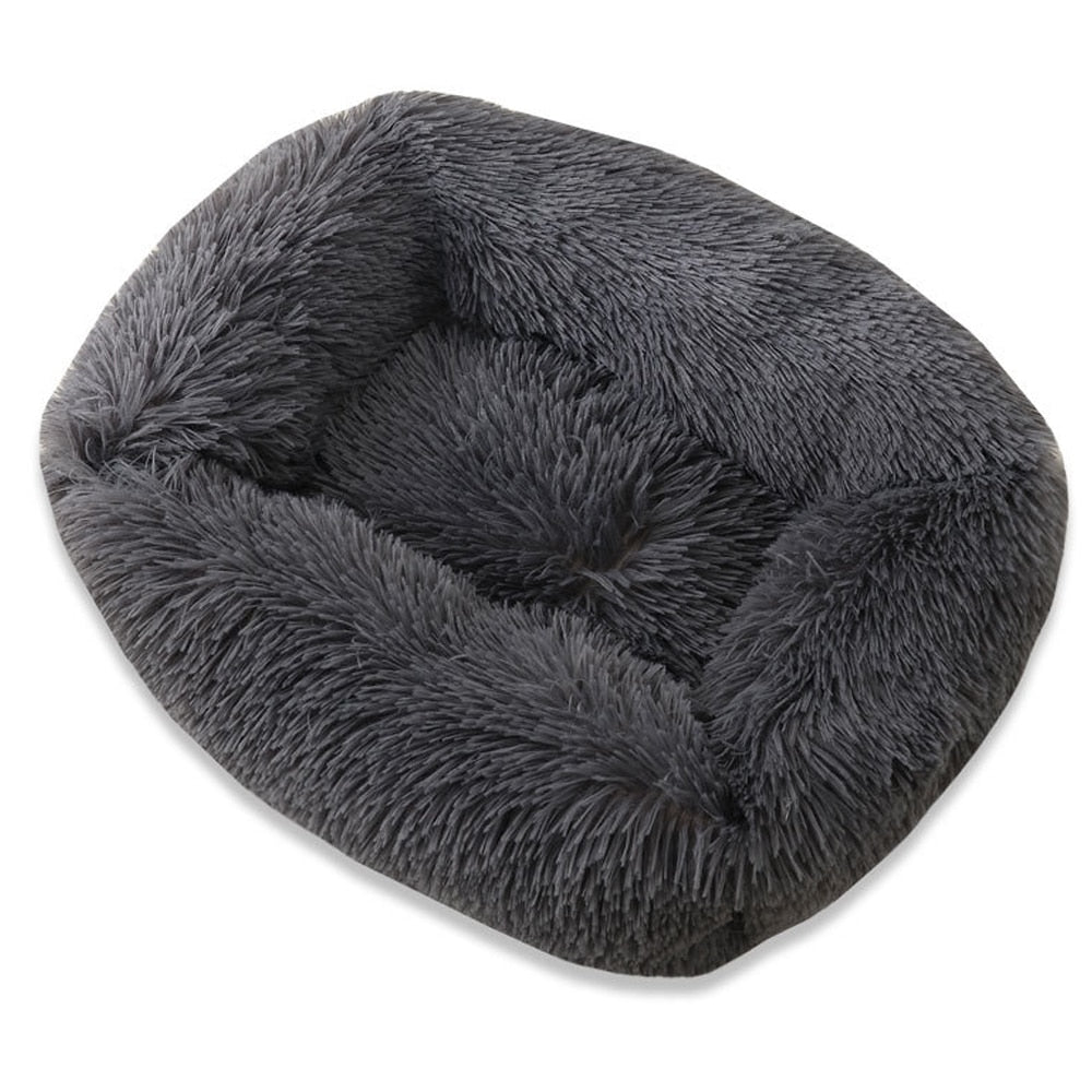 Nuopets Fuzzy nest dog bed Square Long Plush Pet Bed