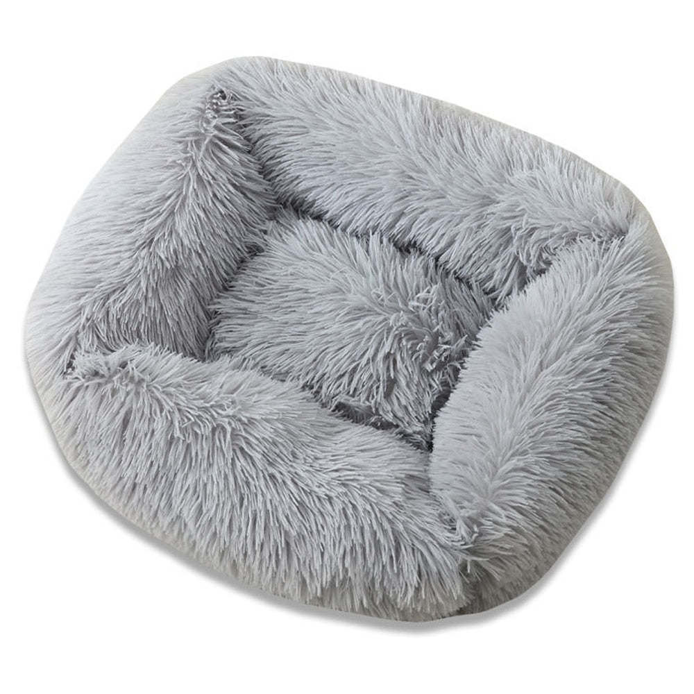 Nuopets Fuzzy nest dog bed Square Long Plush Pet Bed