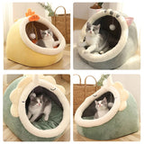 Sweet Cat Bed Warm Pet Basket Cozy Kitten Lounger Cushion Cat House Tent Very Soft Small Dog Mat Bag