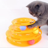 Cat Toy 3 Level Tower Track Roller Toy with Balls