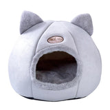 Cat Bed Plush Soft Portable Foldable Cute Cat House Cave