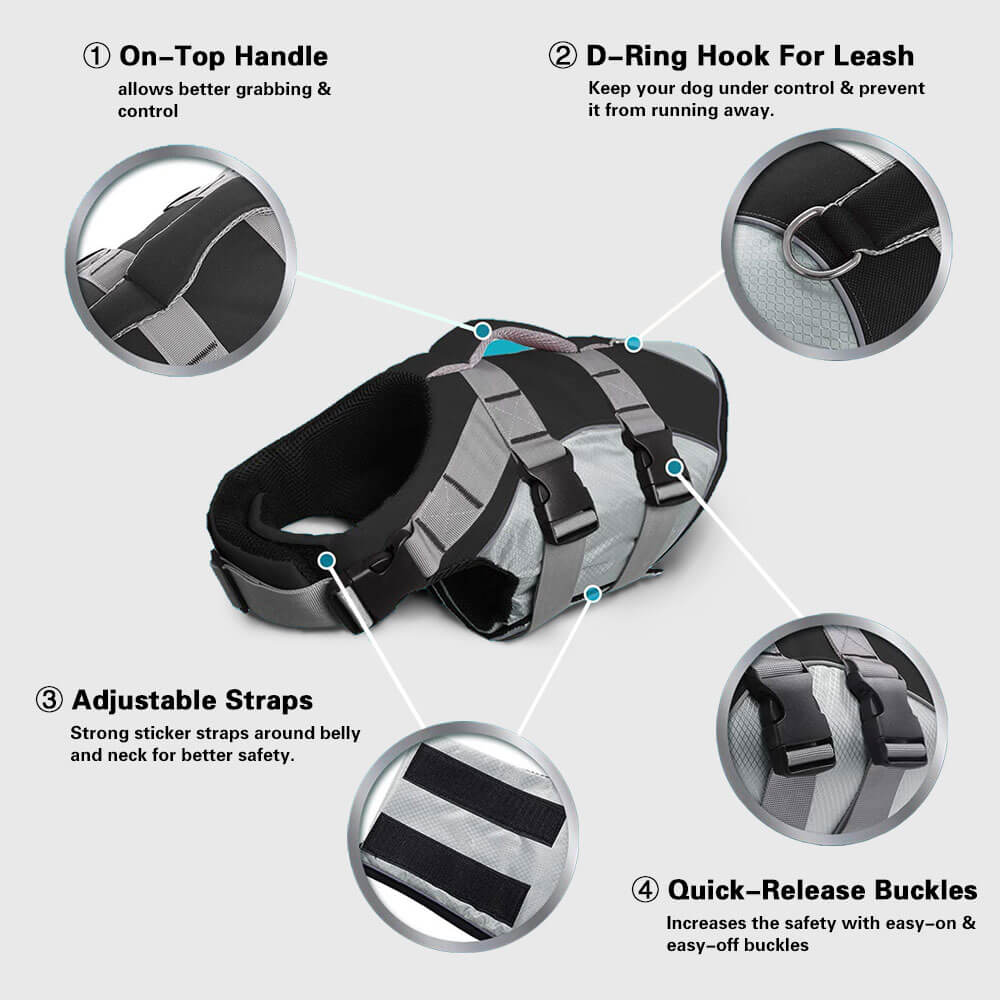 Nuopets Dog Splash Life Jacket Vest With Floating Foam