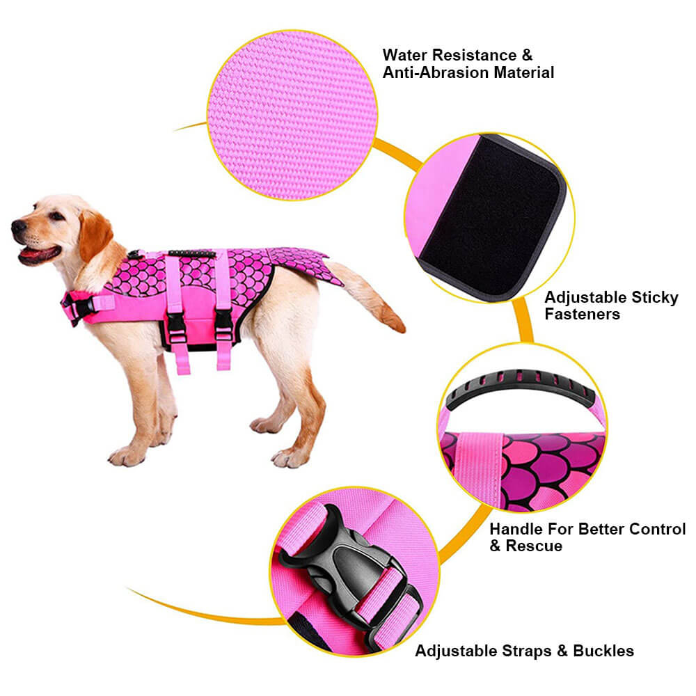 Nuopets Dog Life Jacket Floating Vest With Adjustable Strap