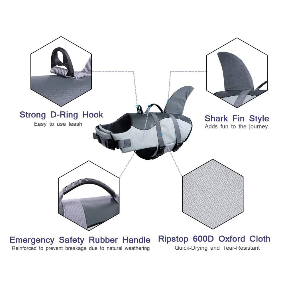 Nuopets Dog Life Jacket Floating Vest With Adjustable Strap