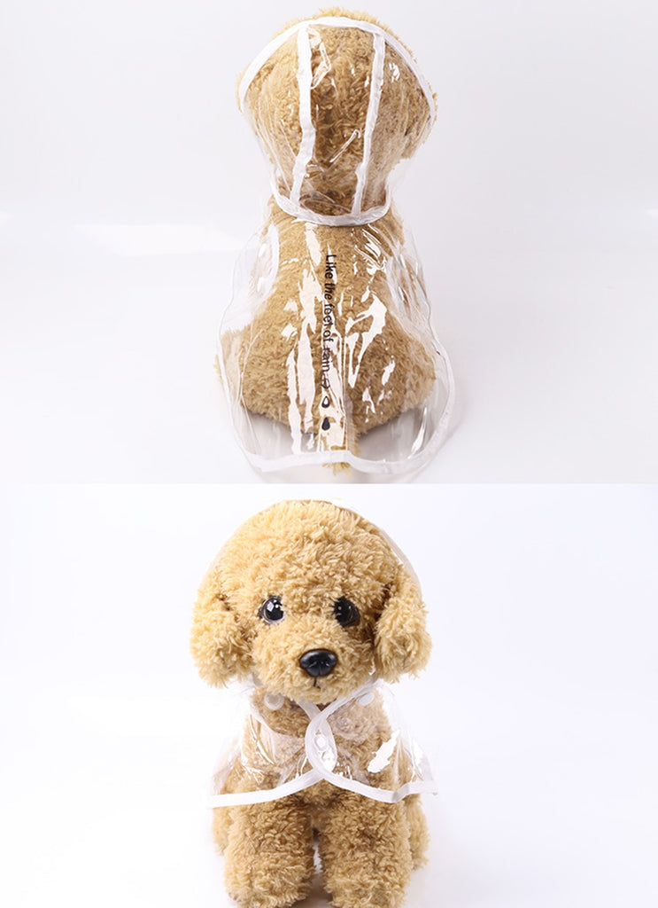Pet Jacket for Rain Dog Transparent Raincoat Adjuastable Waterproof Coat for Small Medium Dogs Hooded Windproof Design