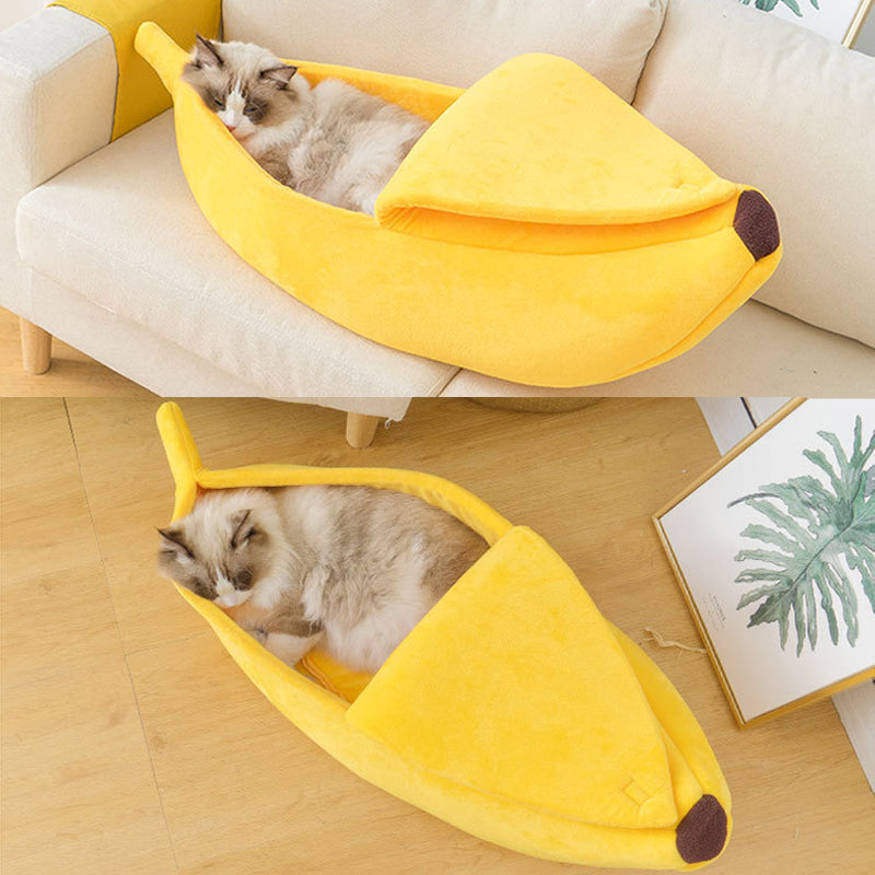 Cat Bed Banana Shaped Soft Cat House