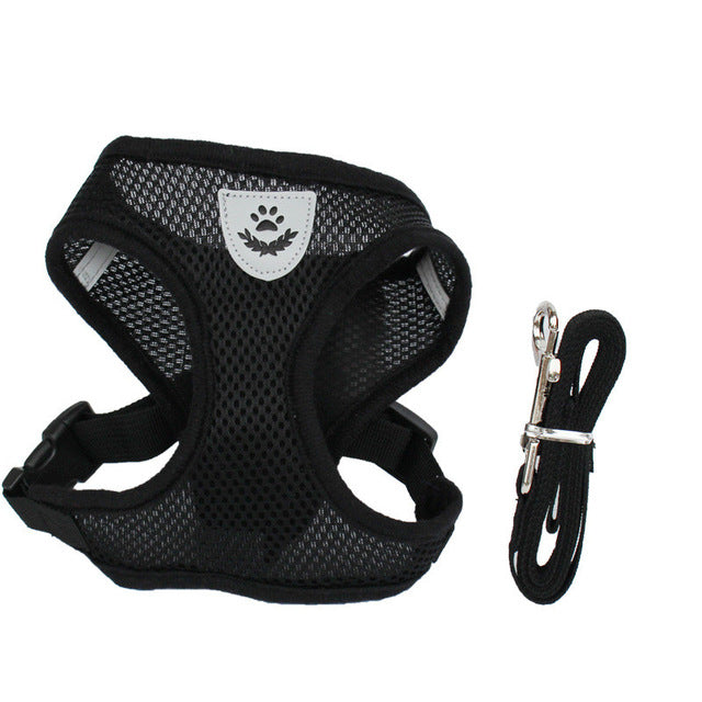 Dog Cat Pet Harness No-Pull Adjustable Outdoor Pet Vest Lead Leash