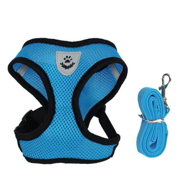 Dog Cat Pet Harness No-Pull Adjustable Outdoor Pet Vest Lead Leash