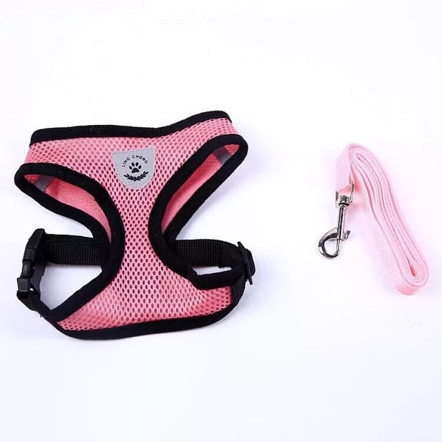 Dog Cat Pet Harness No-Pull Adjustable Outdoor Pet Vest Lead Leash