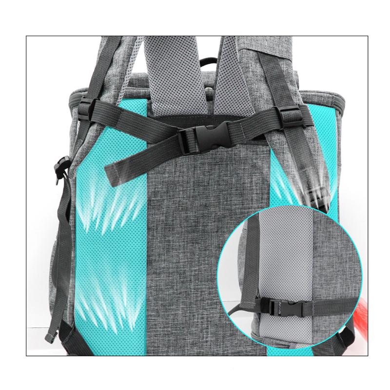 Large capacity foldable pet backpack breathable pet carrier bag