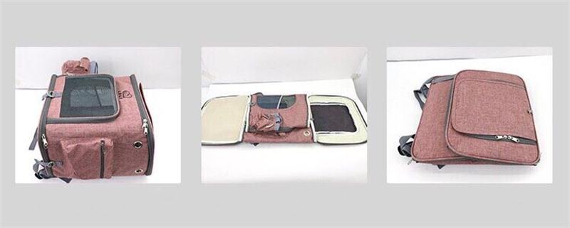 Large capacity foldable pet backpack breathable pet carrier bag