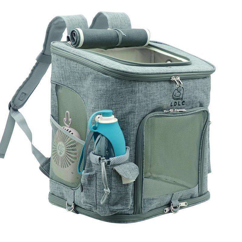 Large capacity foldable pet backpack breathable pet carrier bag