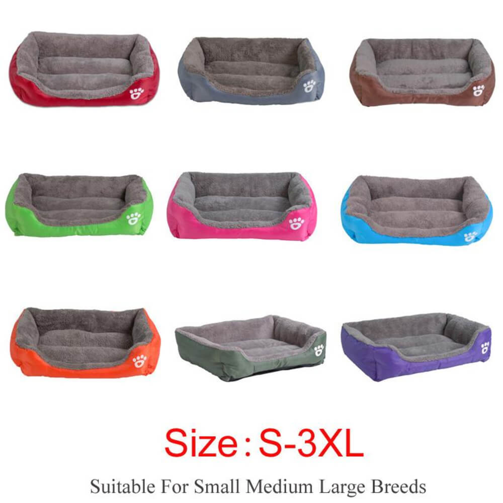 S-3XL 9 Colors Paw Pet Sofa Dog Beds Waterproof Bottom Soft Fleece Warm Cat Bed