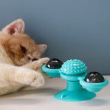 Nuopets Cat Windmill Toy With Catnip LED Ball Teeth Cleaning