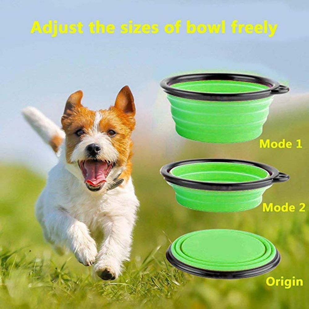 Collapsible Dog Bowl For Food & Water. A Fordable Travel Pet Bowl with Carabiners - NuoPets