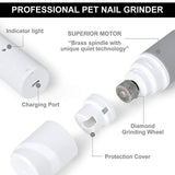 Portable Electric Dog Grooming, Trimming, Nail Grinder & Clipper Tool with USB Rechargeable Port - NuoPets