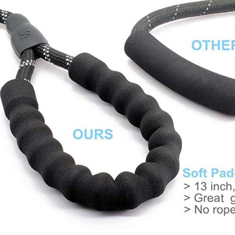 5ft Strong Dog Leash with Comfortable Padded Handle and Reflective Threads for Medium and Large Dogs - NuoPets