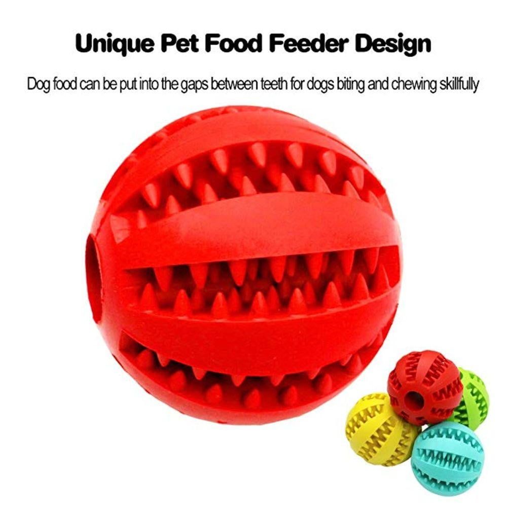 A Non-Toxic Soft Rubber IQ Treat Dispensing Chew Ball Toy for Dogs - NuoPets