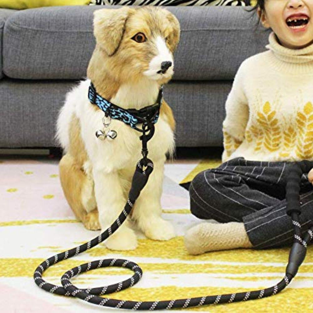 5ft Strong Dog Leash with Comfortable Padded Handle and Reflective Threads for Medium and Large Dogs - NuoPets