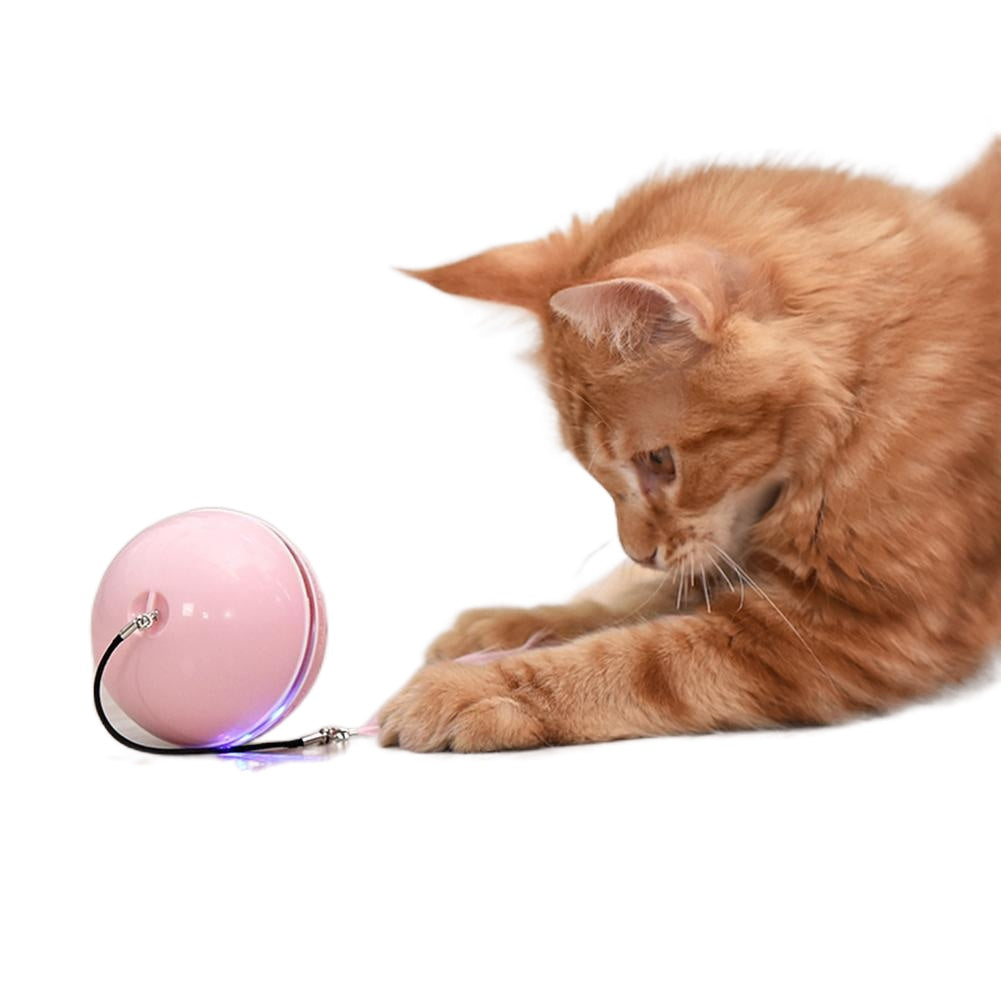 Smart Interactive Cat Toy Colorful LED Self Rotating Ball With Catnip Bell