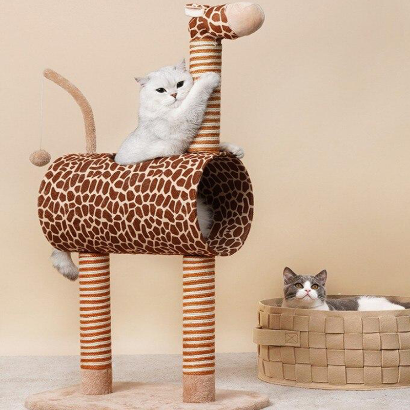 Giraffe cats scratching post rope toy tree cat climbing frame