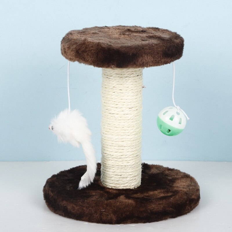 Cat climbing frame double layer with double drop ball pet activity center