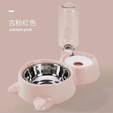 Dog Cat Bowls Water and Food Bowl Set with Detachable Stainless Steel Bowl