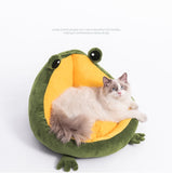 Pet Cat Dog Bed House for Cats Indoor Warm Frog Small Dog Sleep Mat