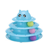 A Colorful 3 Level Tower Track Roller Toy with Balls for Cats - NuoPets