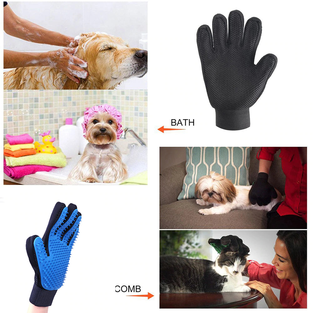 Efficient Deshedding Pet Hair Grooming Brush Glove - Perfect for Dogs & Cats with Long & Short Fur - NuoPets