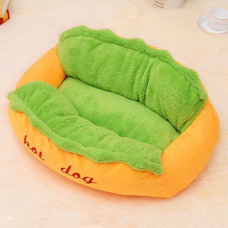 Nuopets Hot Dog Bed Dog Kennel Mat Warm Soft Bed