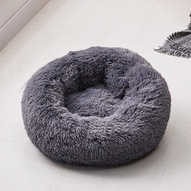 Nuopets Fuzzy Nest Calming Dog Bed Anti Anxiety Long Plush Pet Bed