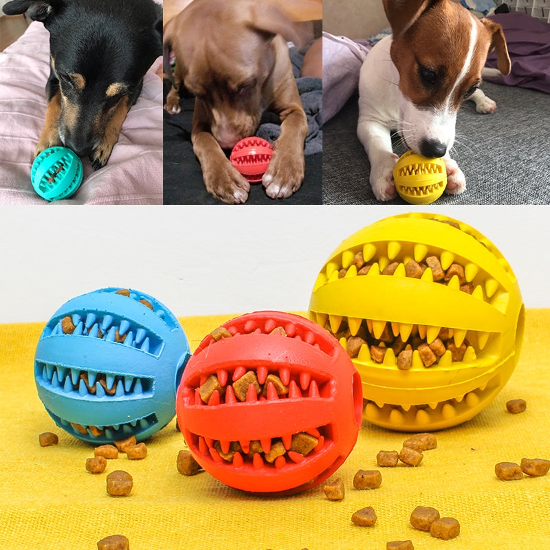 Interactive Dog Treat Dispensing Ball, Interactive Food Dispenser Durable  Dog Chew Toy Ball, Durable Resistant Nontoxic Rubber Dogs Toy Ball 