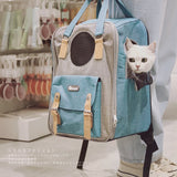 Nuopets Cat Carrier Bag Portable Canvas Backpack