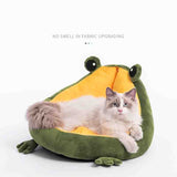 Pet Cat Dog Bed House for Cats Indoor Warm Frog Small Dog Sleep Mat