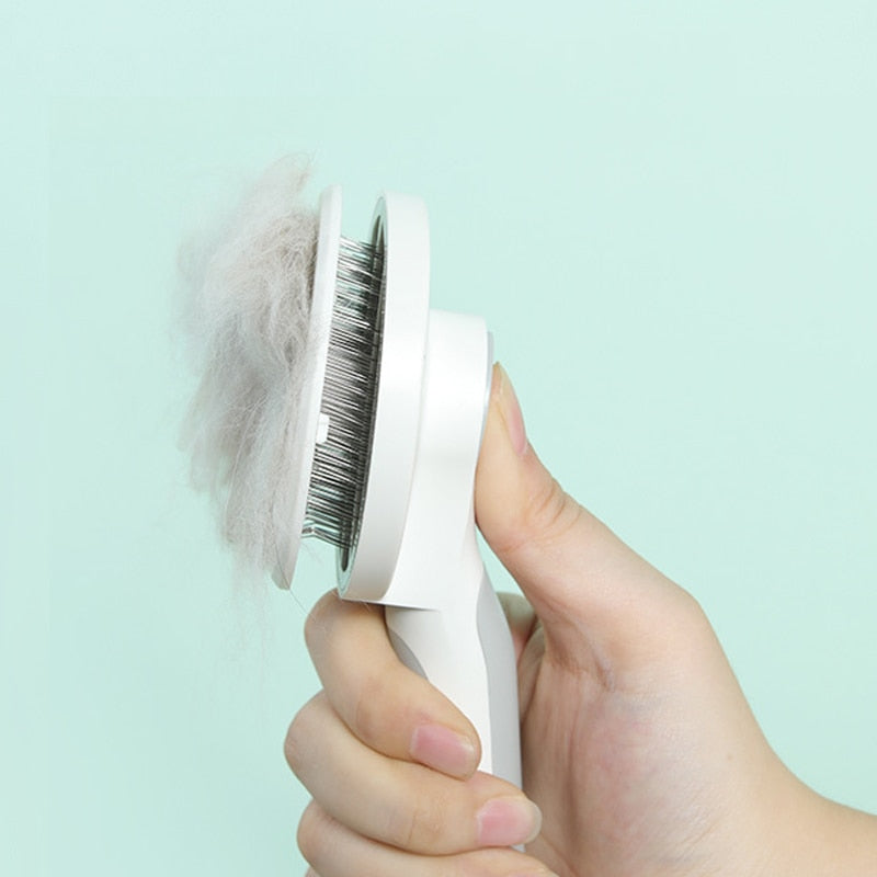 Self Cleaning Slicker Brush for Dog and Cat Removes Undercoat Tangled Hair Massages