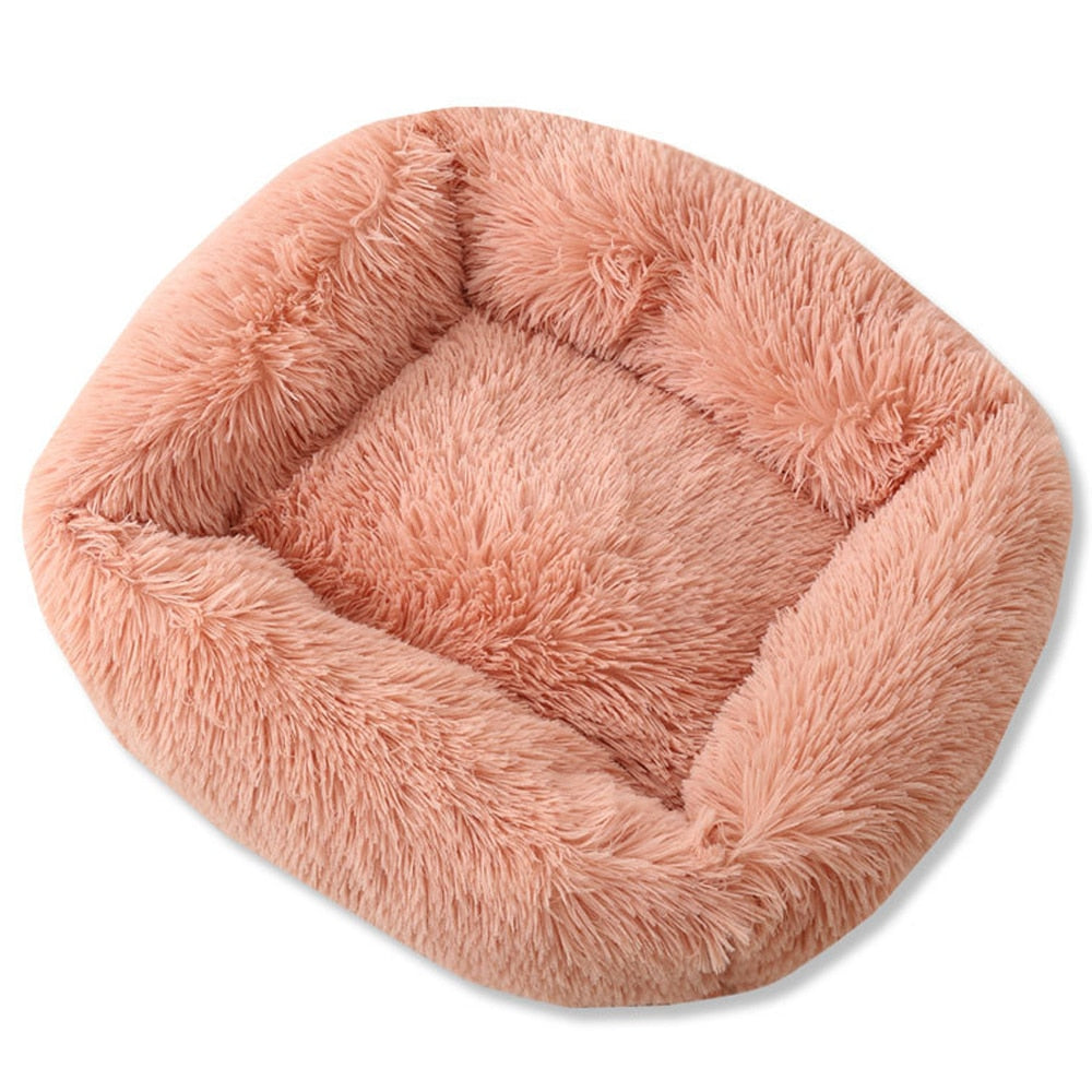 Nuopets Fuzzy nest dog bed Square Long Plush Pet Bed