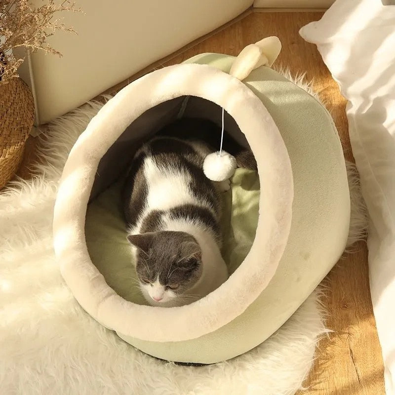 Sweet Cat Bed Warm Pet Basket Cozy Kitten Lounger Cushion Cat House Tent Very Soft Small Dog Mat Bag