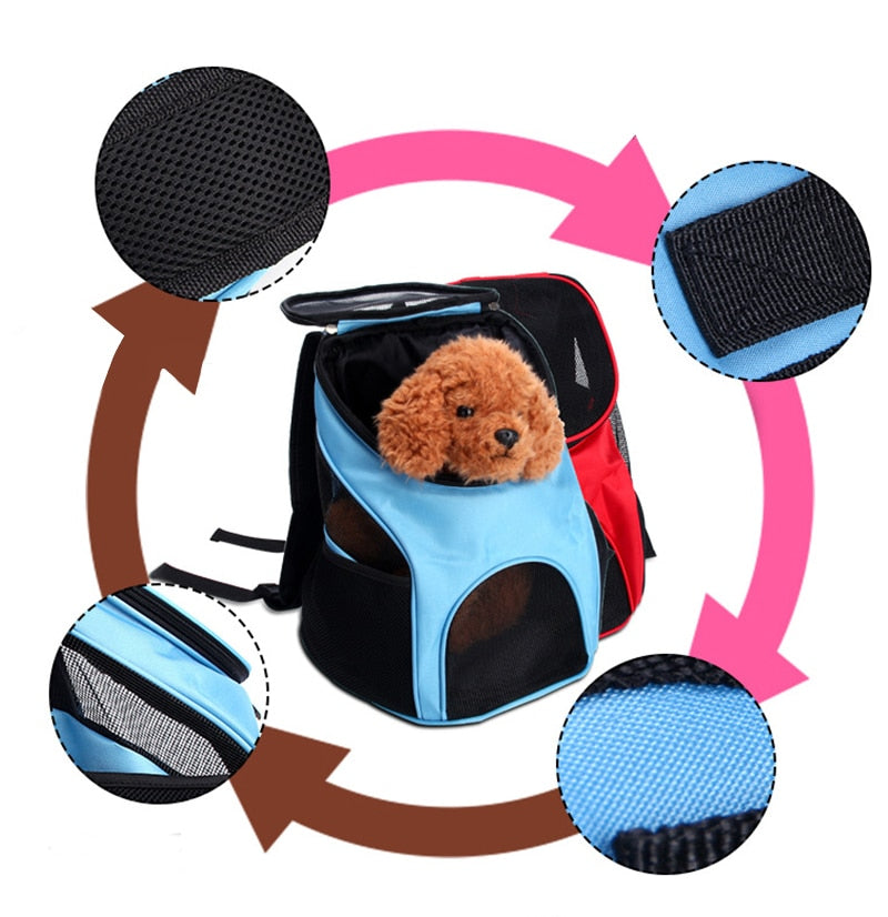 Pet Dog Carriers Backpack Bags Pet Cat Outdoor Travel Carrier Packbag Portable Zipper Mesh Backpack Breathable Dog Bags Supplies - NuoPets