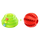 IQ Treat Dispensing Chew Ball Toy & Tower Track Roller Toy with Balls Set