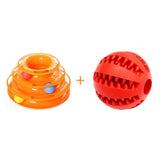 IQ Treat Dispensing Chew Ball Toy & Tower Track Roller Toy with Balls Set